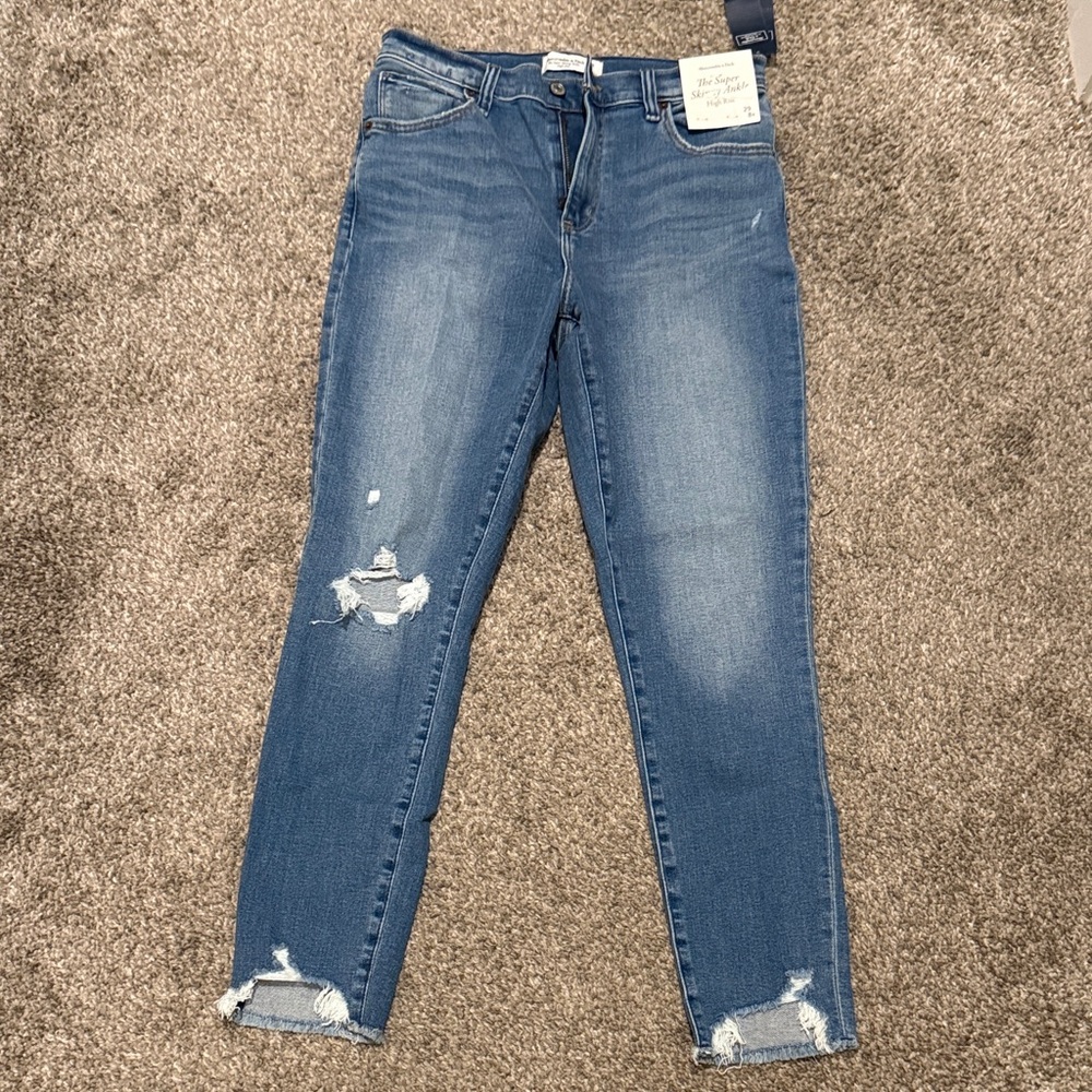 Abercrombie & Fitch Distressed Blue Skinny Jeans